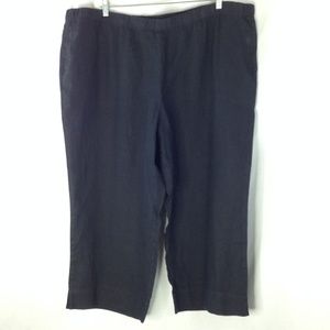 J. Jill 100% Linen Black Cropped Pants Size 4X
